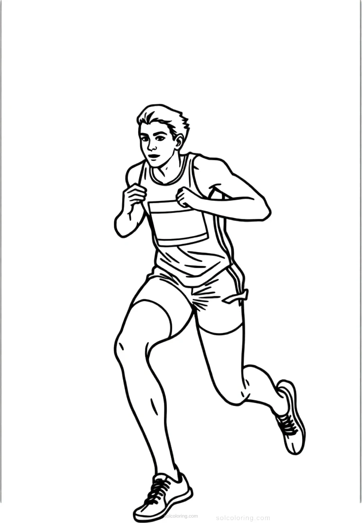 Track and Field Sprinter coloring page for kids