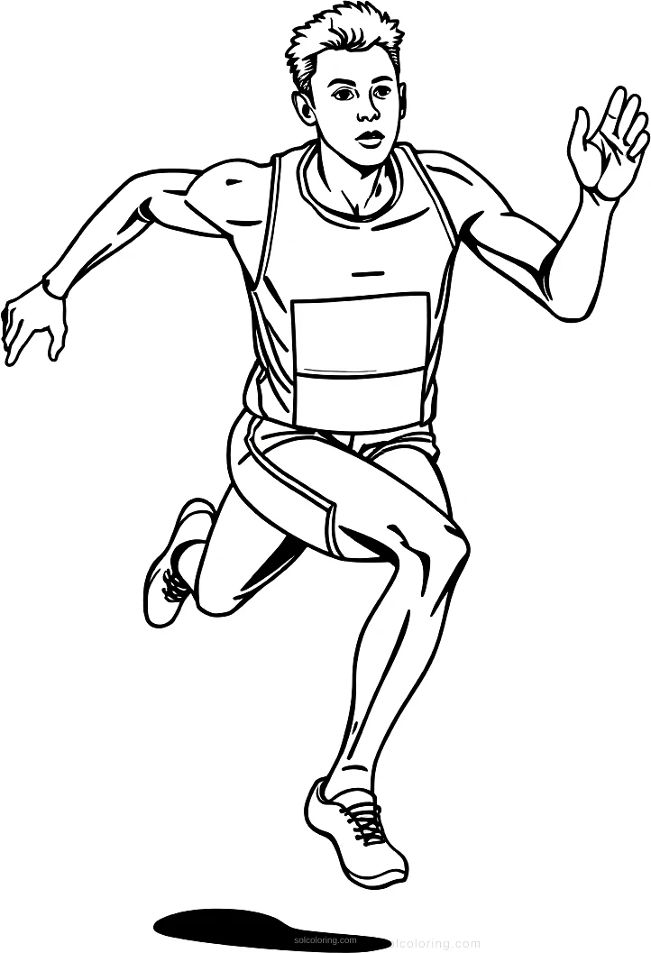 Track and Field Sprinter coloring page for kids