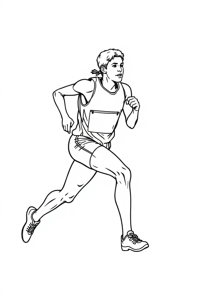 Track and Field Sprinter coloring page, free printable