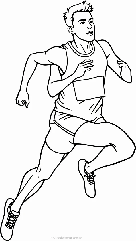 Track and Field Sprinter coloring page for kids