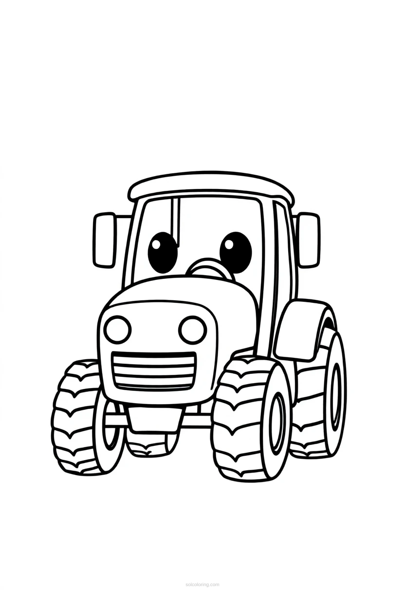 Tractor coloring page for kids