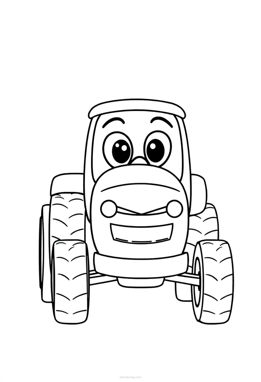 Tractor coloring page for kids
