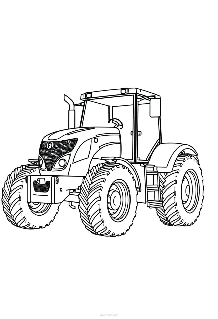 Tractor coloring page for kids