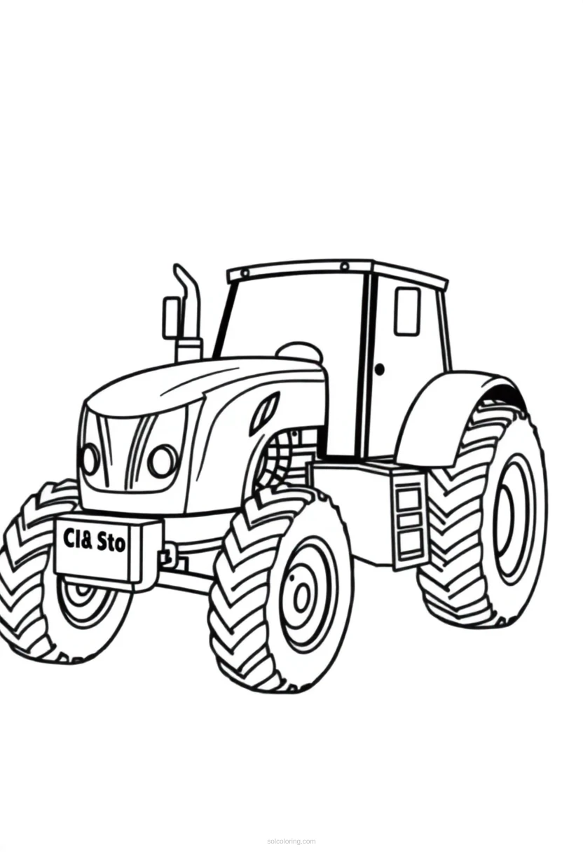 Tractor coloring page for kids