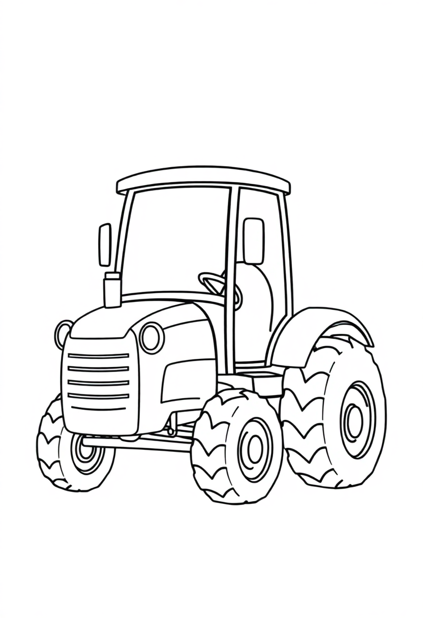 Tractor coloring page, free printable