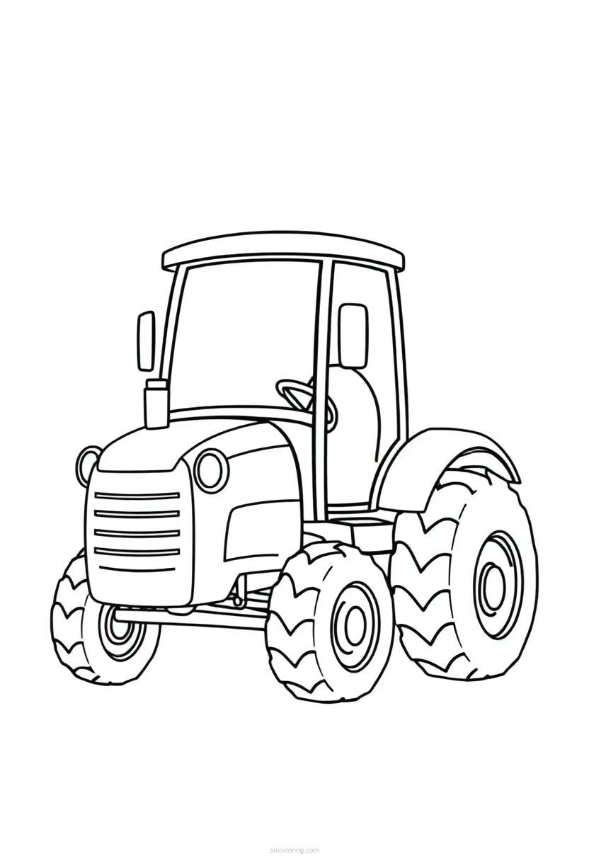 Tractor coloring page for kids