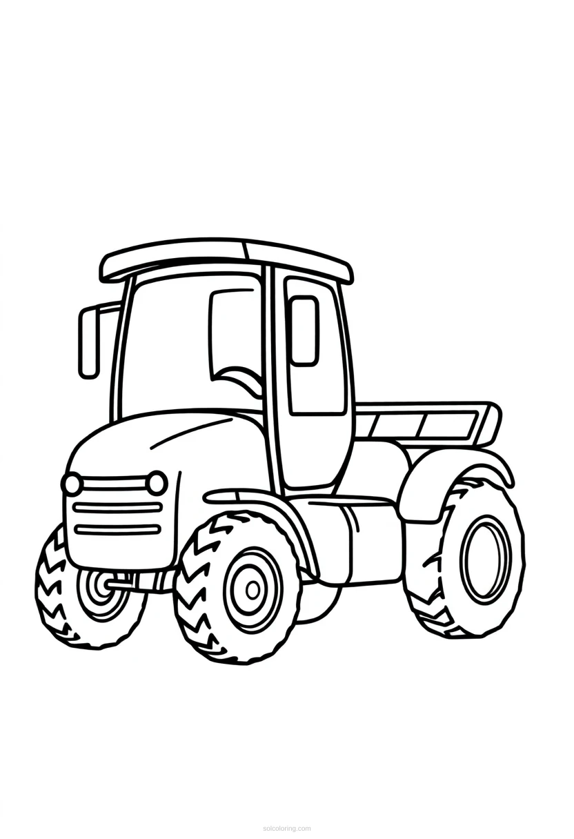 Tractor coloring page for kids