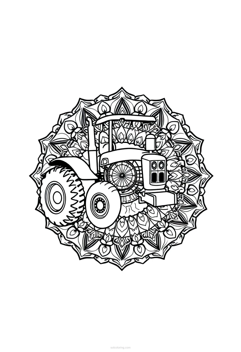 Tractor coloring page for kids