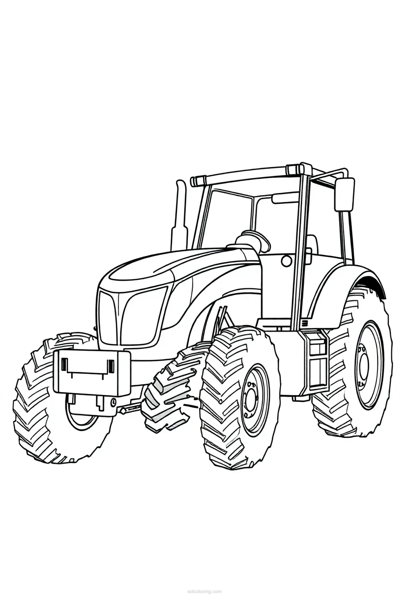 Tractor Cute Cartoon coloring pages