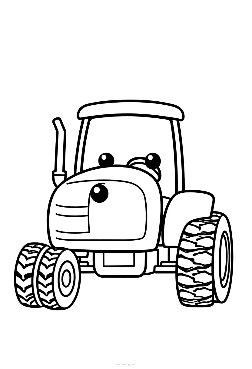 Tractor Mandala coloring page for kids