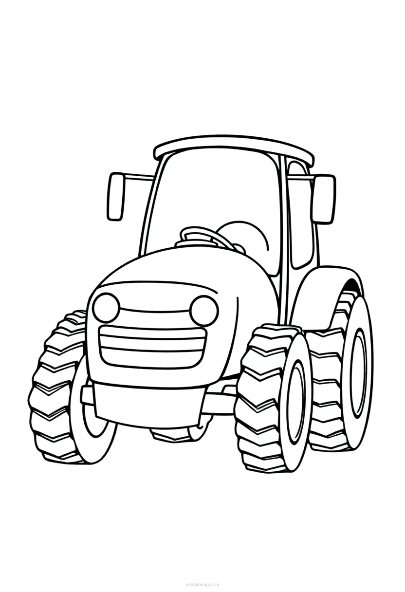 Tractor coloring page for kids