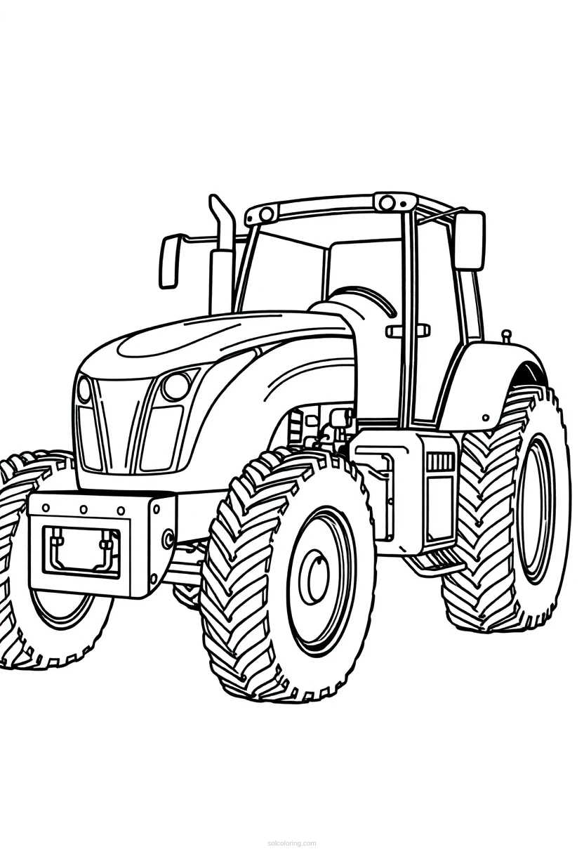 Tractor coloring page for kids