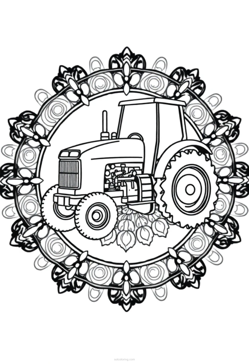 Tractor coloring page for kids