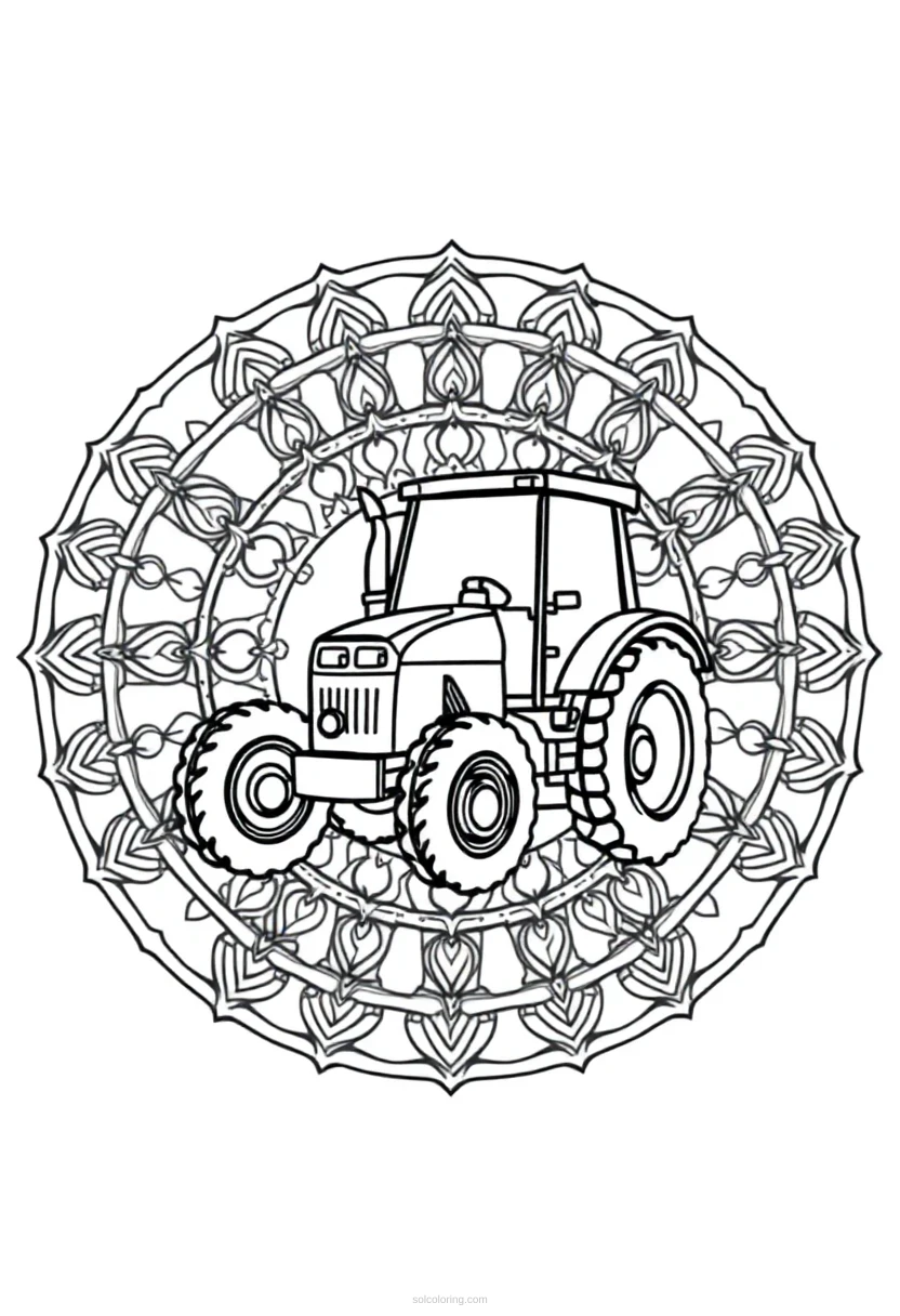 Tractor coloring page for kids