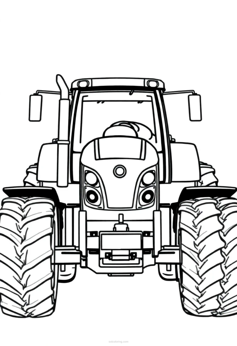 Tractor coloring page for kids