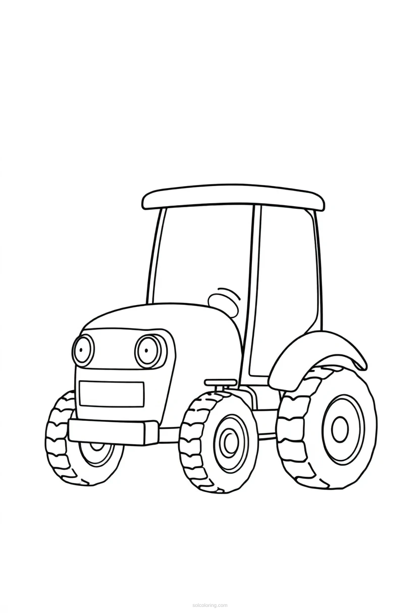 Tractor coloring page for kids