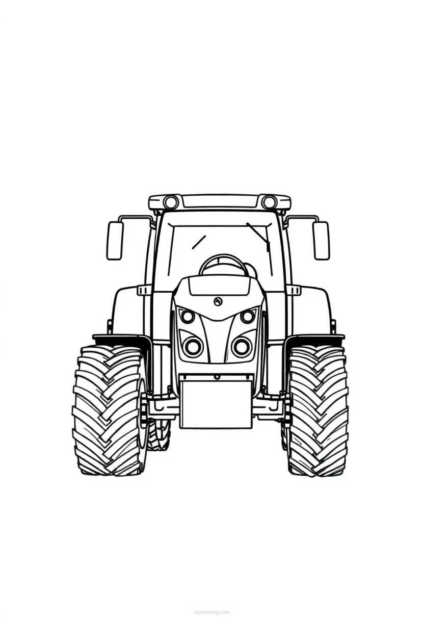 Tractor coloring page for kids