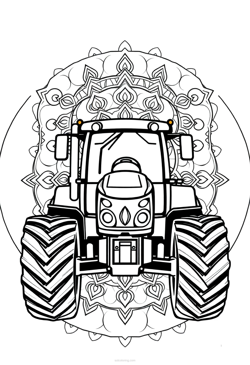 Tractor coloring page for kids