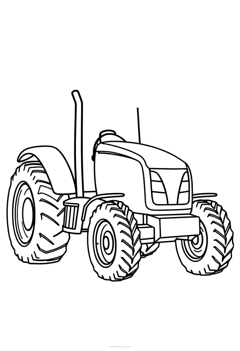 Tractor coloring page for kids