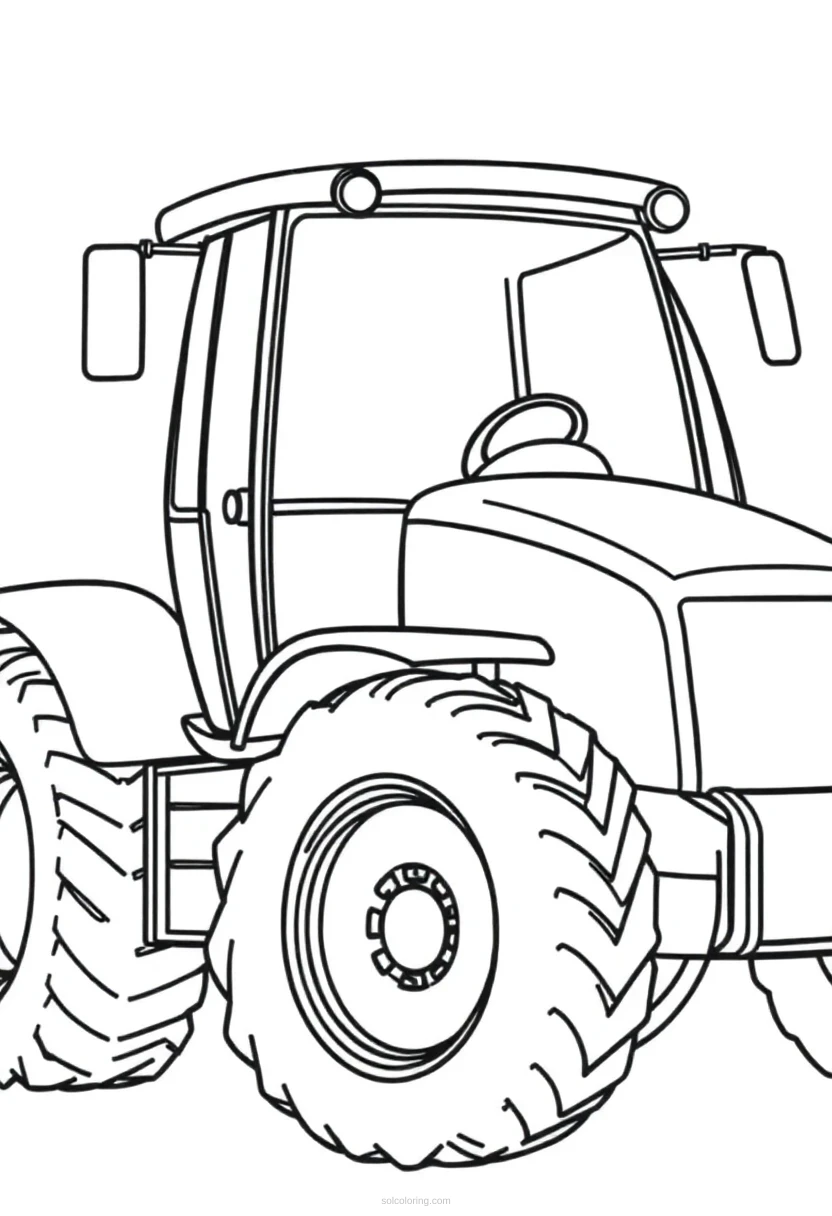 Tractor coloring page for kids