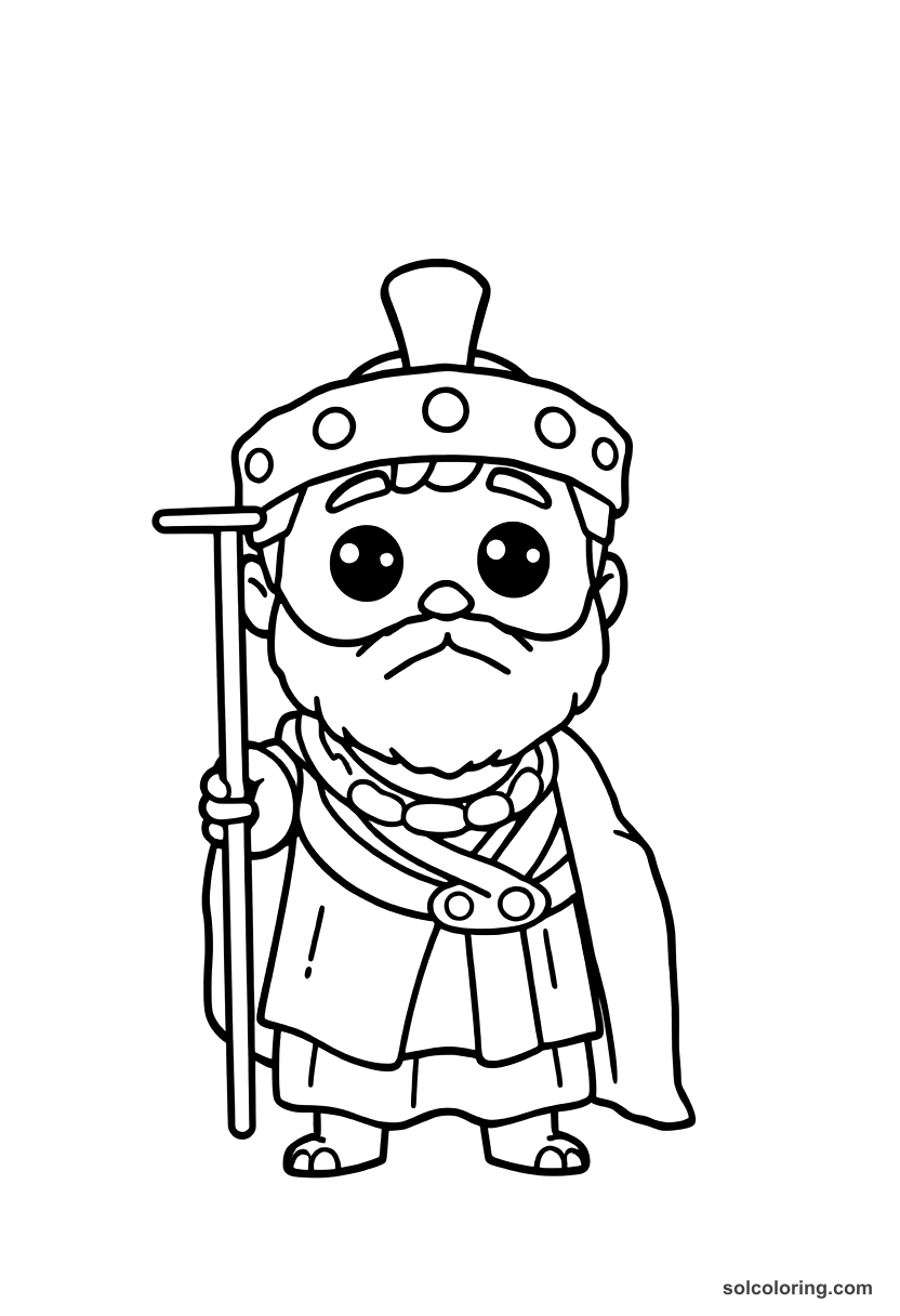 Cute Cartoon Trajan at the Dacian Wars coloring page, free printable cute cartoon style