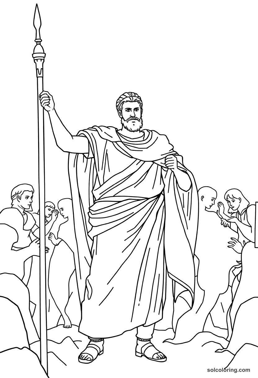 Simple Trajan at the Dacian Wars coloring page, free printable simple style