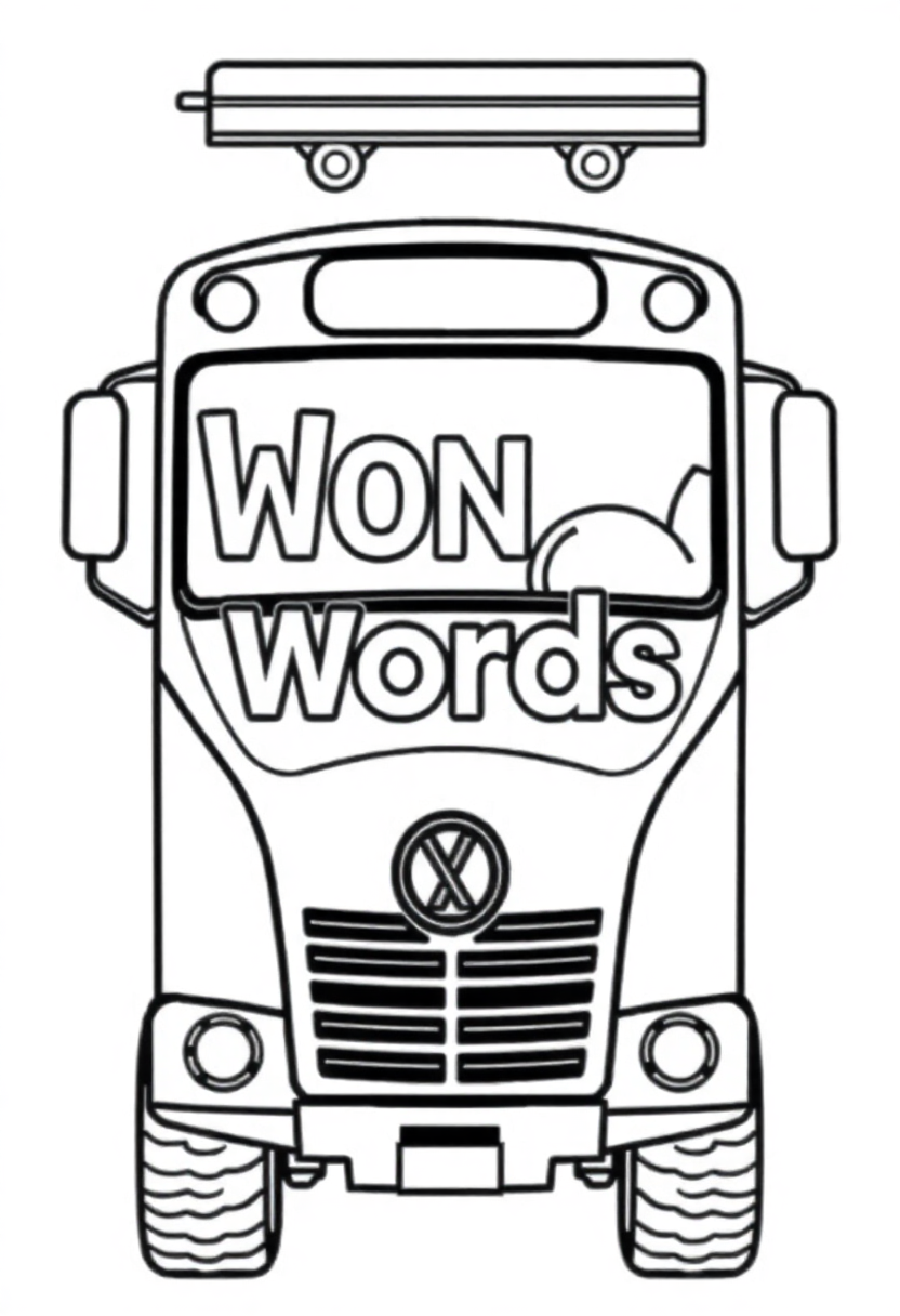 Transportation Words coloring page for kids