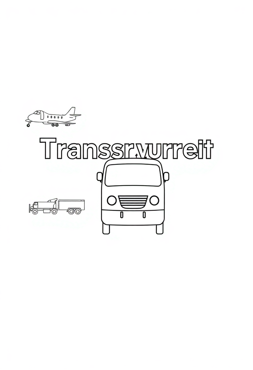 Transportation Words coloring page for kids