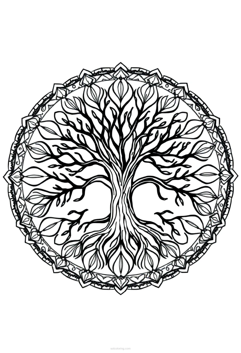 Tree Of Life Sacred Circle coloring pages