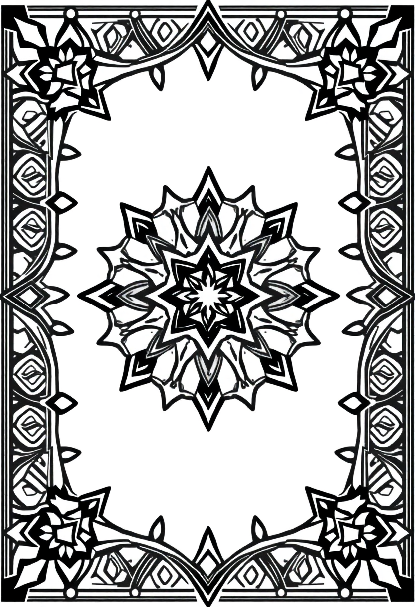 Tribal Geometric Designs coloring page, free printable