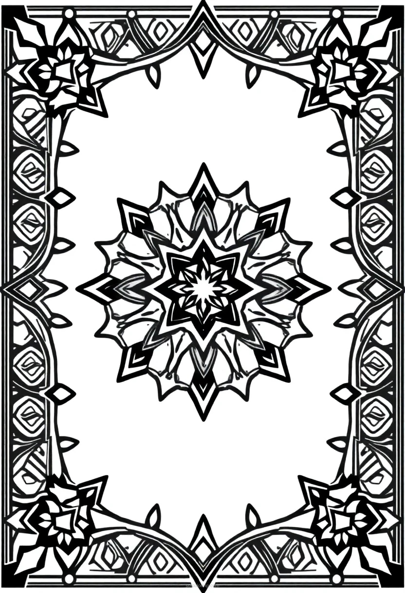 Tribal Geometric Designs coloring page for kids