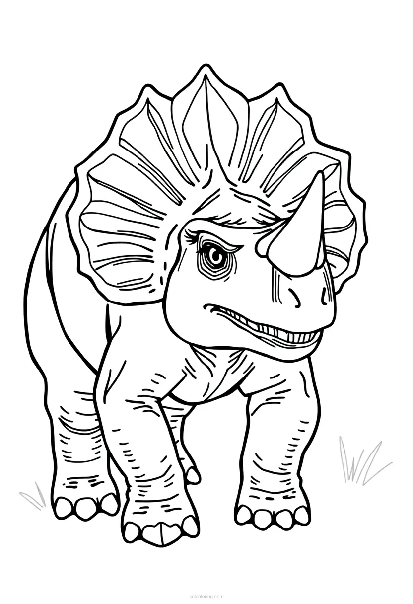 Triceratops coloring page for kids