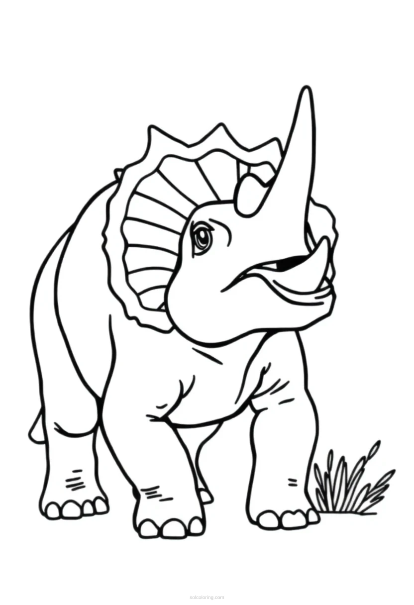 Triceratops coloring page for kids