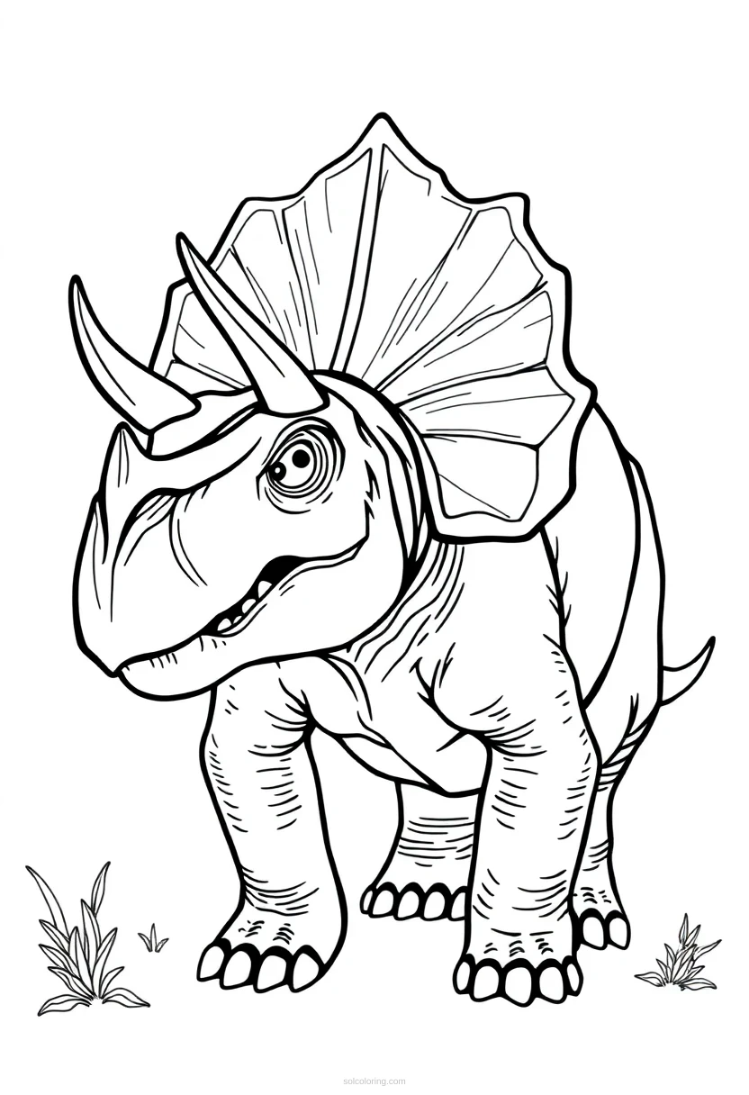 Triceratops Chibi coloring pages