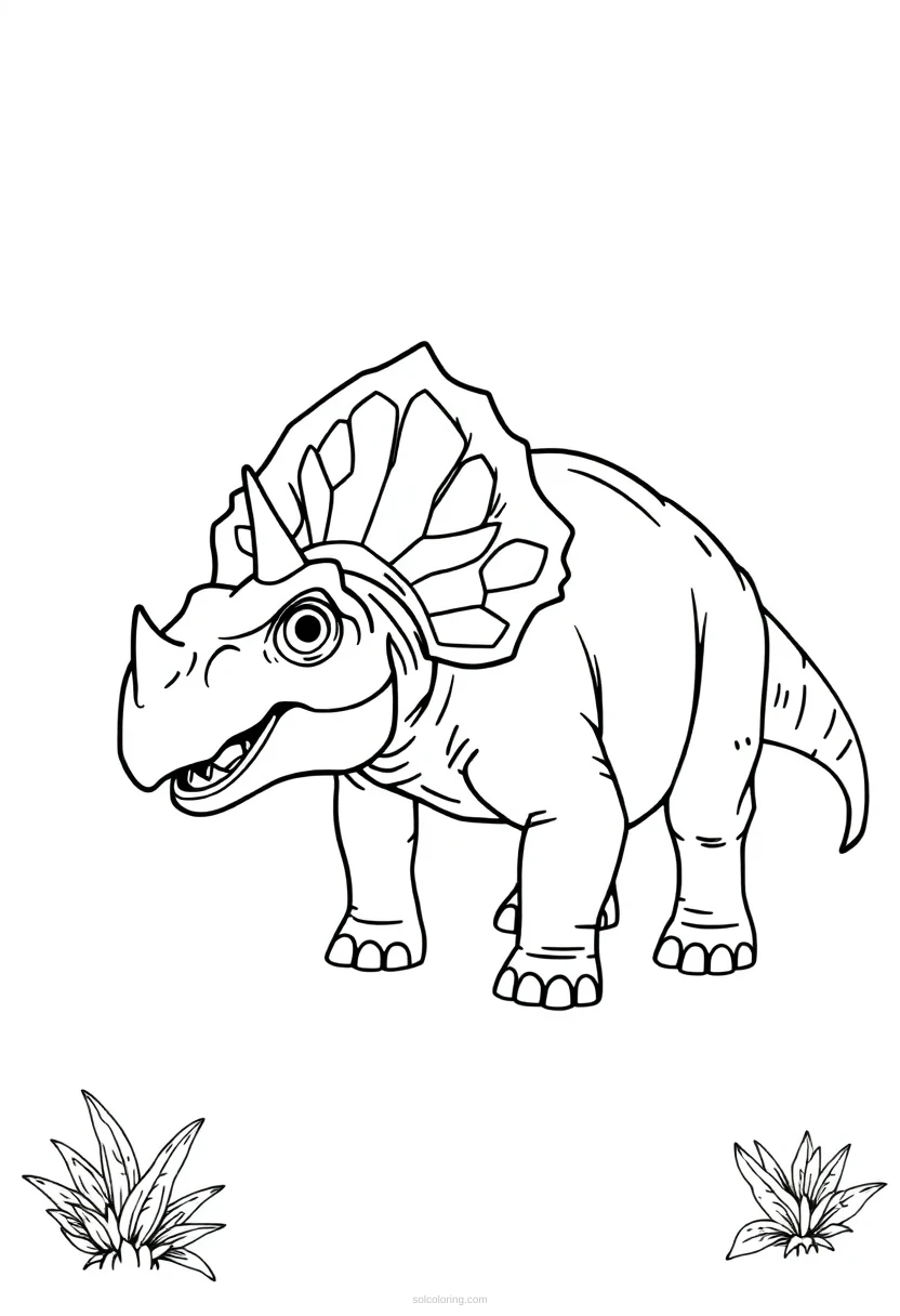 Triceratops coloring page for kids
