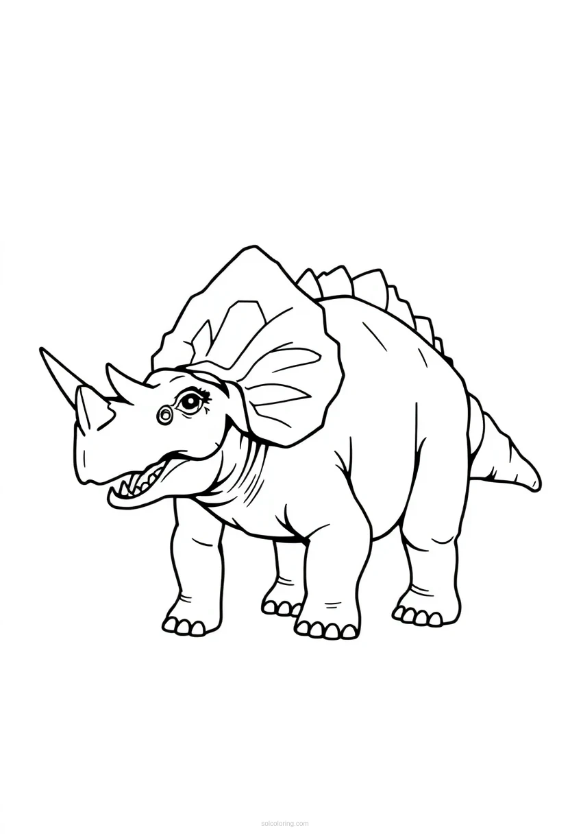 Triceratops coloring page for kids