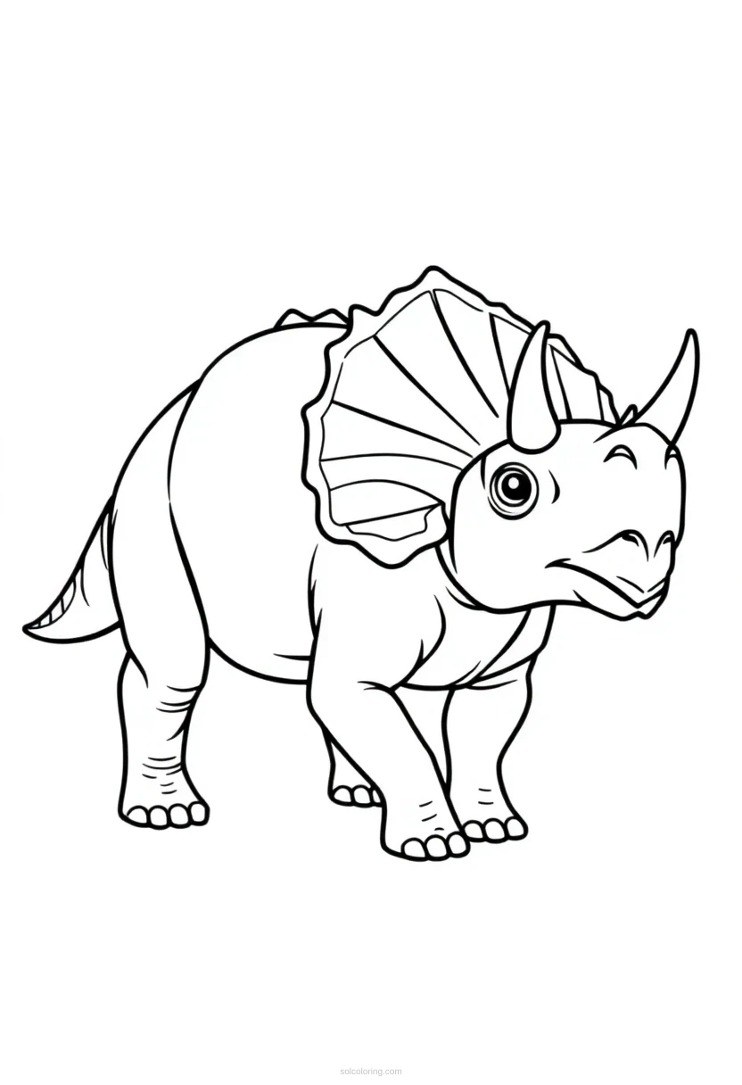 Triceratops coloring page for kids