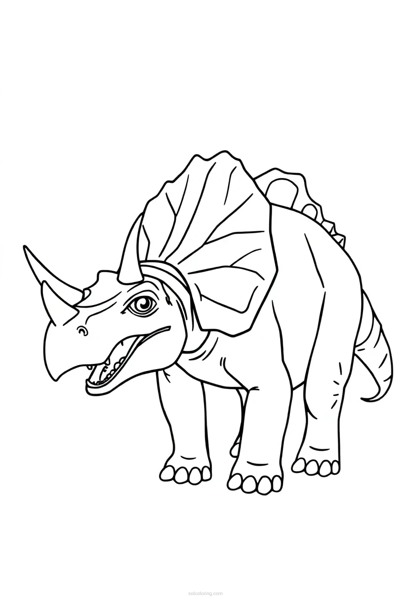Triceratops coloring page for kids