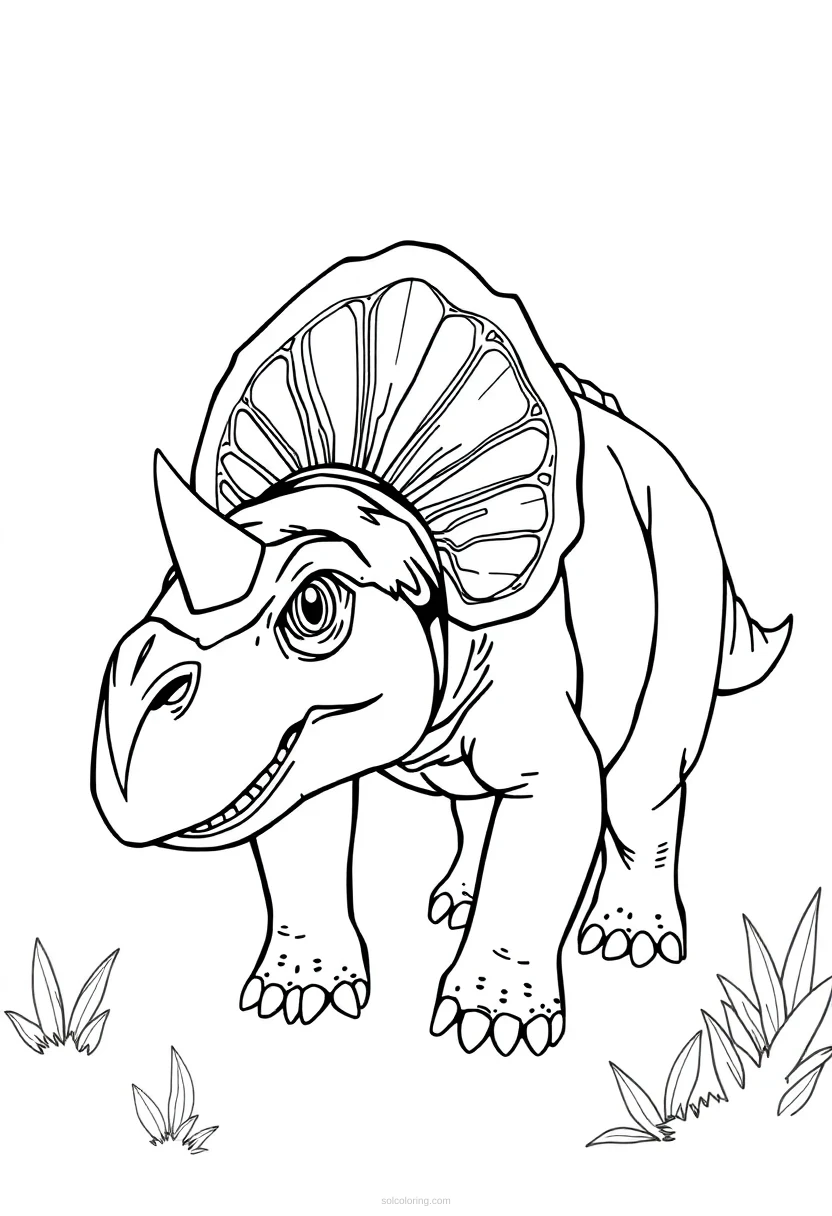 Triceratops Cute Cartoon coloring pages