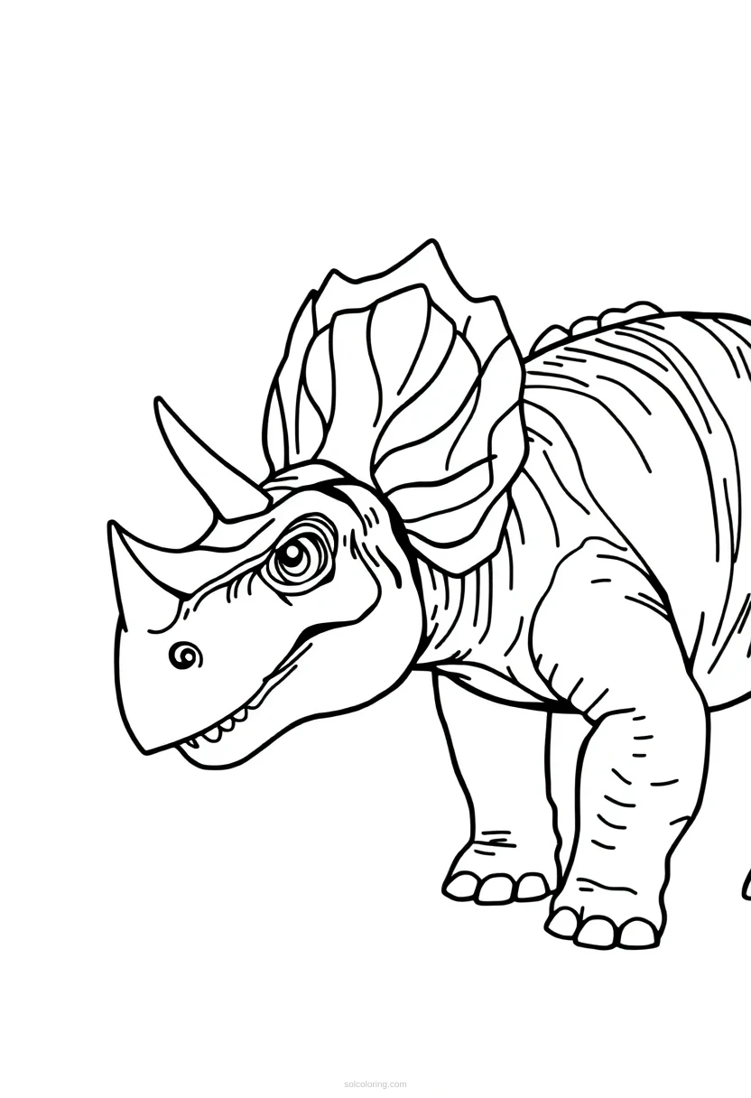 Triceratops coloring page for kids
