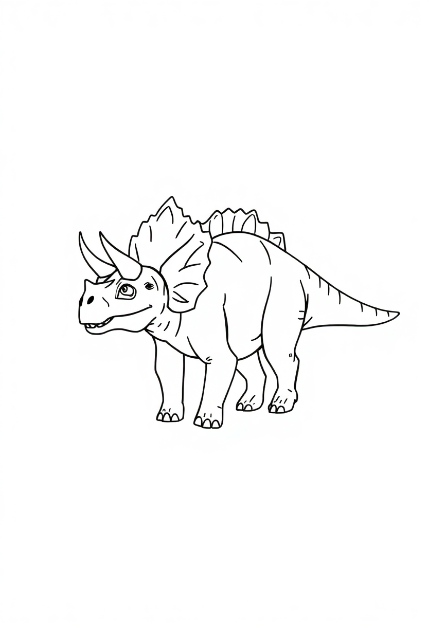 Triceratops coloring page, free printable