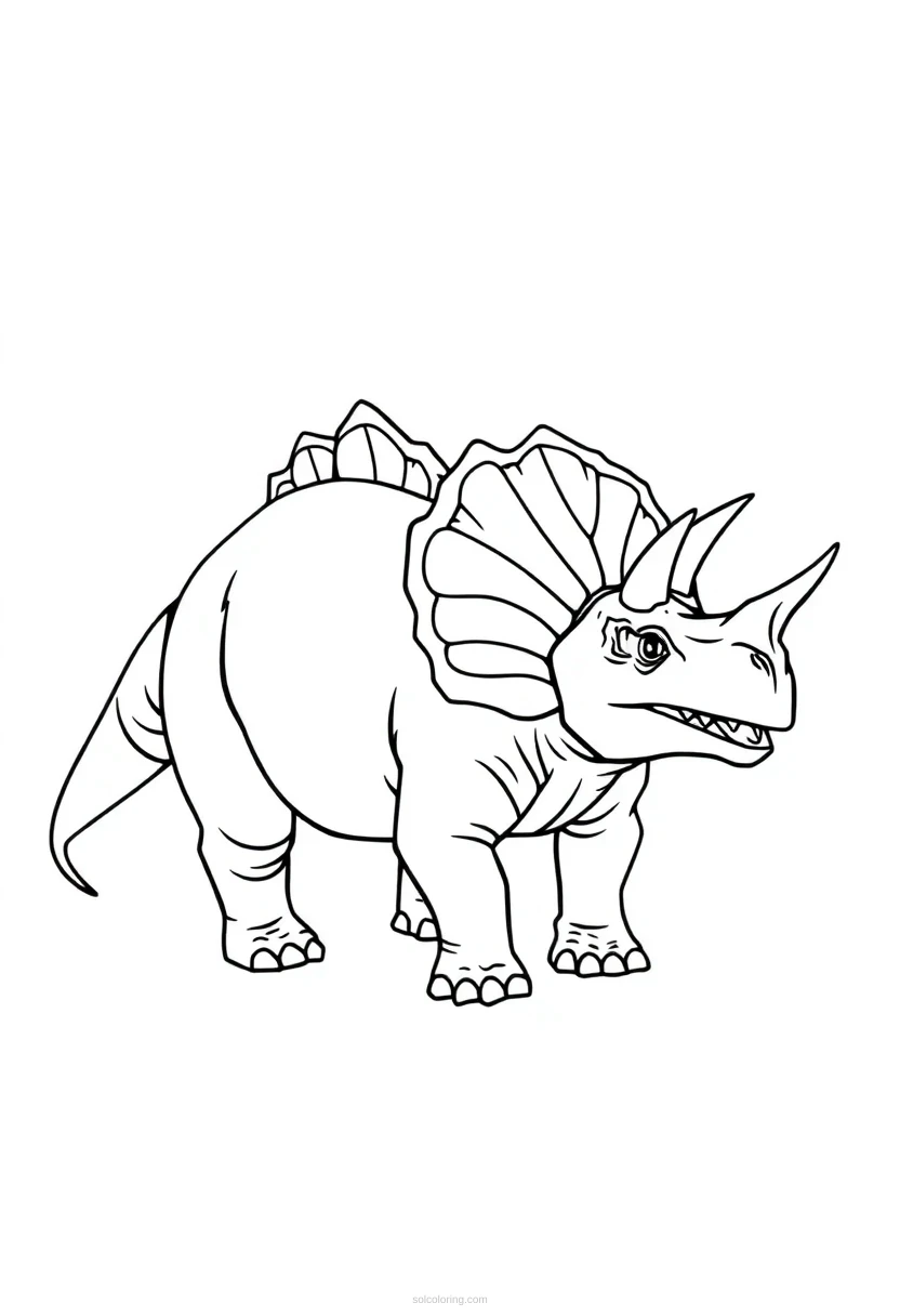 Triceratops coloring page for kids