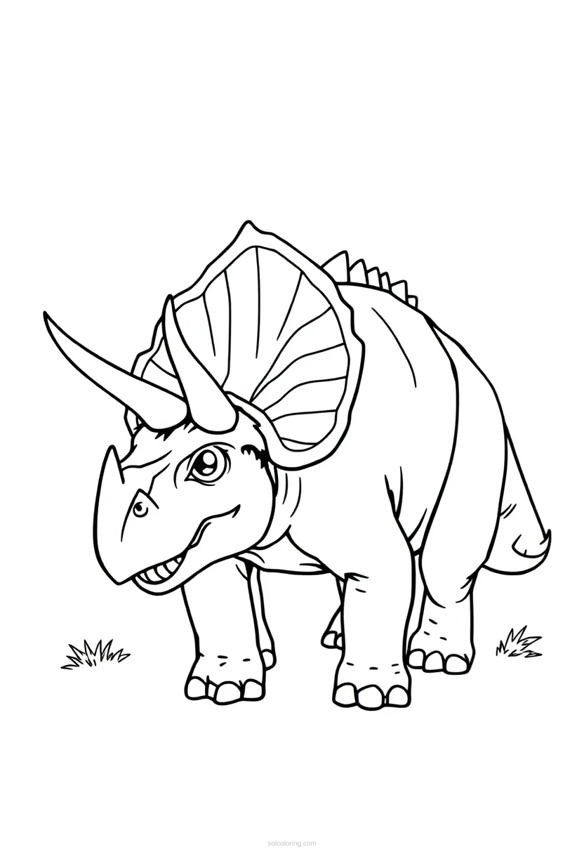 Triceratops coloring page for kids