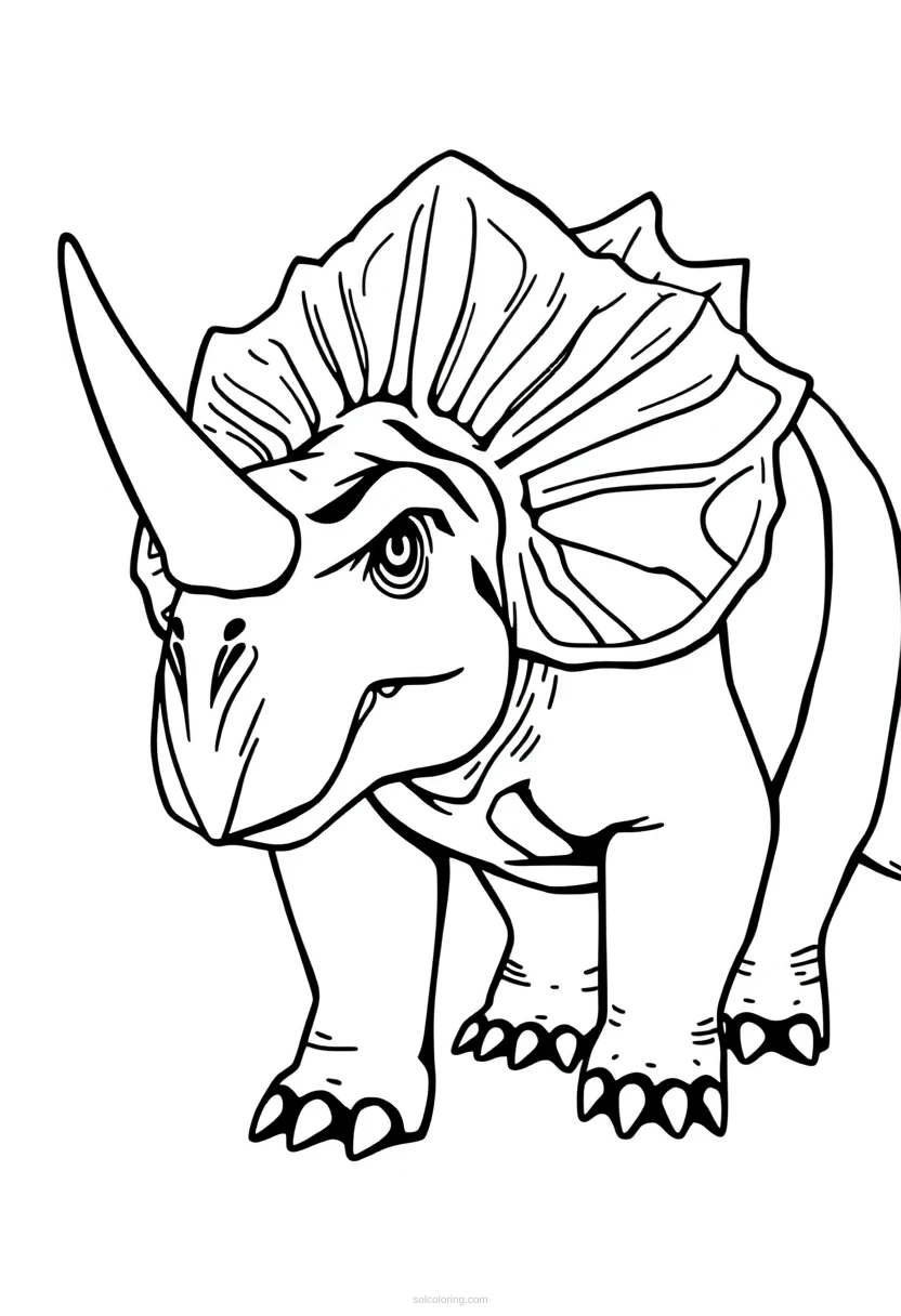 Triceratops coloring page for kids
