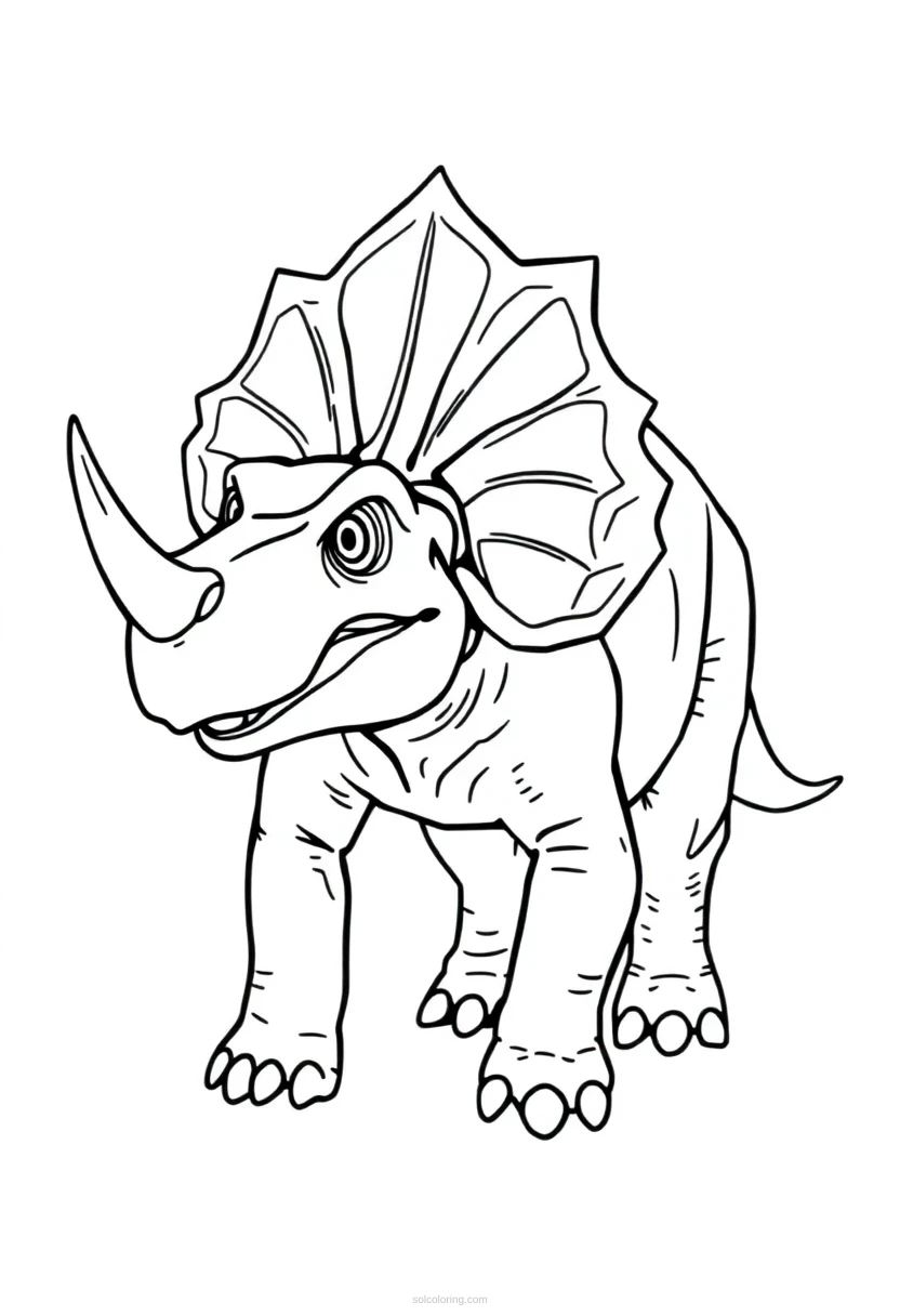 Triceratops coloring page for kids