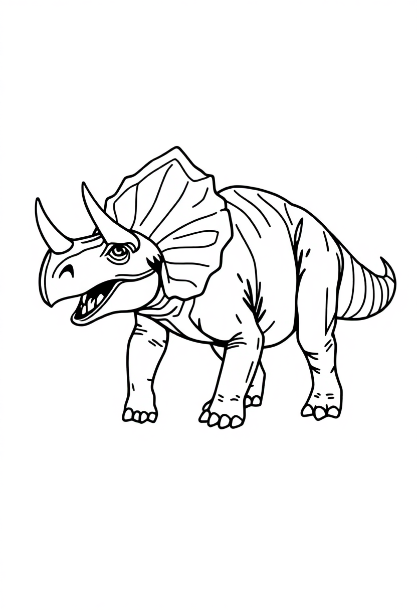 Triceratops coloring page, free printable