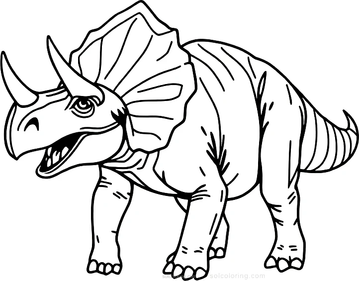 Triceratops coloring page for kids