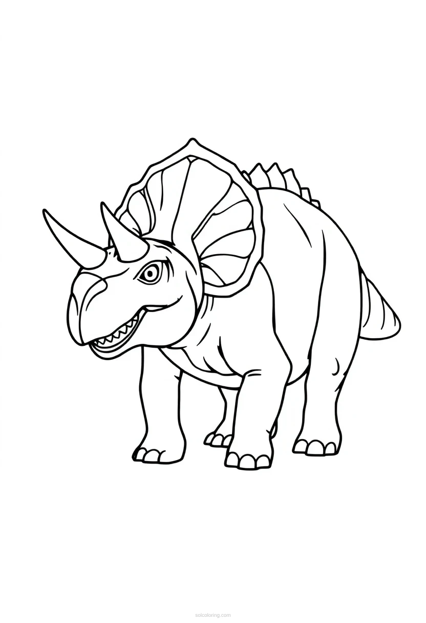 Triceratops coloring page for kids