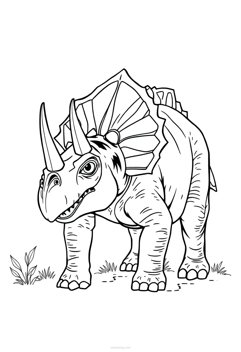 Triceratops coloring page for kids