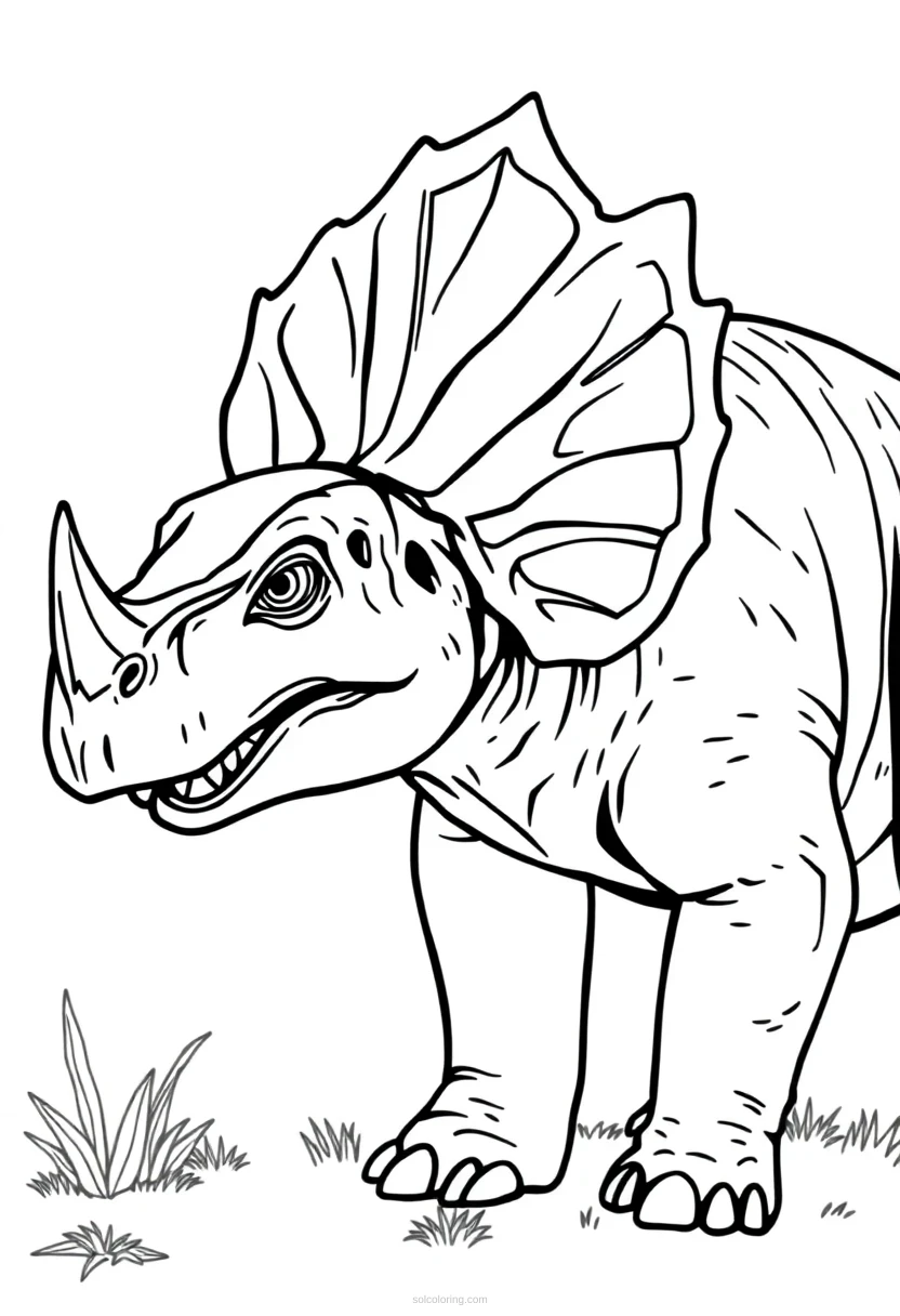 Triceratops coloring page for kids